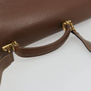 GUCCI Hand Bag Leather 2way Brown Gold 015 904 3681 Auth 177152-7