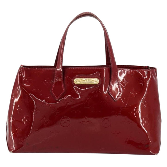 LOUIS VUITTON Monogram Vernis Wilshire PM Bag Pomme D'amour M93642 Auth 177153