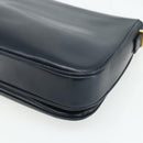 GUCCI Shoulder Bag Leather Navy Gold Auth 177154-12