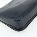 GUCCI Shoulder Bag Leather Navy Gold Auth 177154-13