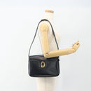 GUCCI Shoulder Bag Leather Navy Gold Auth 177154-24