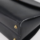 BALLY Hand Bag Leather 2way Navy Gold Auth 177155A-13