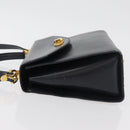 BALLY Hand Bag Leather 2way Navy Gold Auth 177155A-5