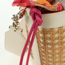 BVLGARI Serpenti Forever Shoulder Bag Raffia Beige Auth 177156SAM-20