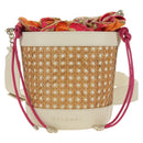 BVLGARI Serpenti Forever Shoulder Bag Raffia Beige Auth 177156SAM-13