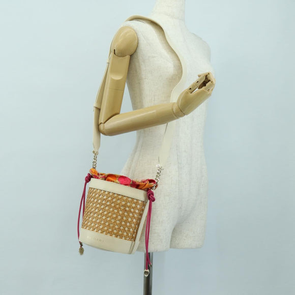BVLGARI Serpenti Forever Shoulder Bag Raffia Beige Auth 177156SAM