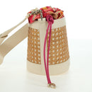 BVLGARI Serpenti Forever Shoulder Bag Raffia Beige Auth 177156SAM-3
