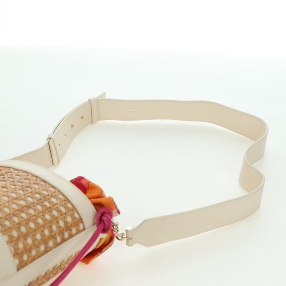 BVLGARI Serpenti Forever Shoulder Bag Raffia Beige Auth 177156SAM