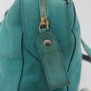 BALLY Hand Bag Suede 2way Light Blue Gold Auth 177158A-16