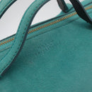 BALLY Hand Bag Suede 2way Light Blue Gold Auth 177158A-17