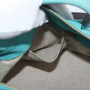 BALLY Hand Bag Suede 2way Light Blue Gold Auth 177158A-22