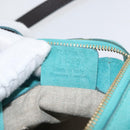 BALLY Hand Bag Suede 2way Light Blue Gold Auth 177158A-23