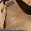 FENDI Zucca Canvas Shoulder Bag Black Brown Auth 177159A-10