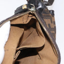 FENDI Zucca Canvas Shoulder Bag Black Brown Auth 177159A-22