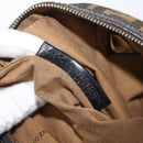 FENDI Zucca Canvas Shoulder Bag Black Brown Auth 177159A-12