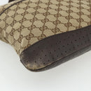 GUCCI GG Canvas Shoulder Bag Beige Silver 145857 Auth 177160-11