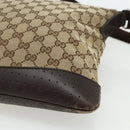 GUCCI GG Canvas Shoulder Bag Beige Silver 145857 Auth 177160-12