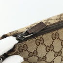 GUCCI GG Canvas Shoulder Bag Beige Silver 145857 Auth 177160-14