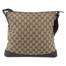 GUCCI GG Canvas Shoulder Bag Beige Silver 145857 Auth 177160-3