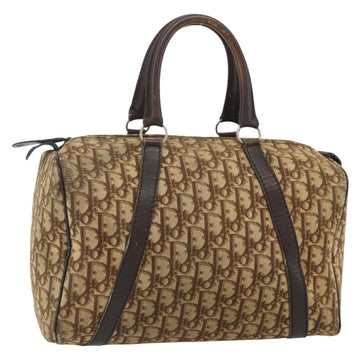 Christian Dior Trotter Canvas Boston Bag Beige Auth 177161