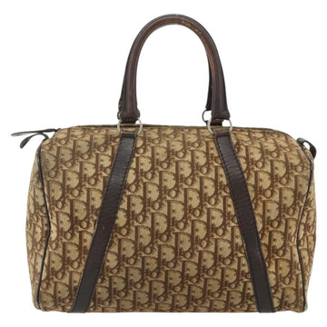 Christian Dior Trotter Canvas Boston Bag Beige Auth 177161 - 0