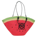 LOEWE Watermelon Tote Bag Raffia 2way Red Auth 177162SAV-1