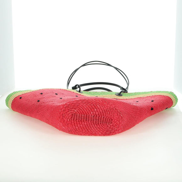 LOEWE Watermelon Tote Bag Raffia 2way Red Auth 177162SAV