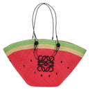 LOEWE Watermelon Tote Bag Raffia 2way Red Auth 177162SAV-13