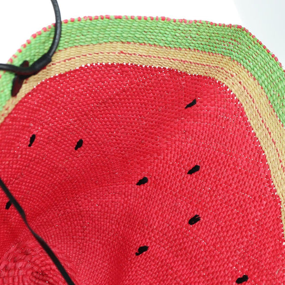 LOEWE Watermelon Tote Bag Raffia 2way Red Auth 177162SAV