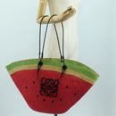 LOEWE Watermelon Tote Bag Raffia 2way Red Auth 177162SAV-23