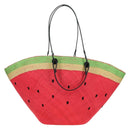 LOEWE Watermelon Tote Bag Raffia 2way Red Auth 177162SAV-2