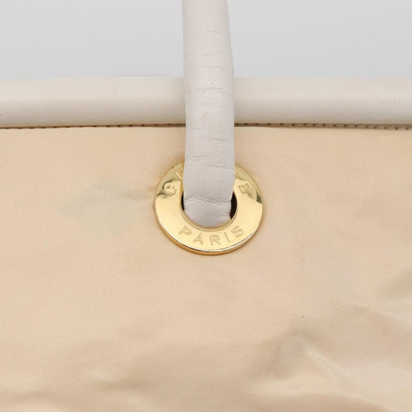 CELINE Tote Bag Nylon Ivoor Goud Auth 177163