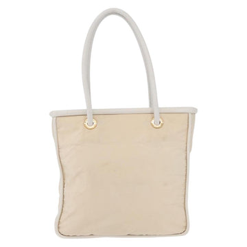 CELINE Tote Bag Nylon Ivory Gold Auth 177163 - 0