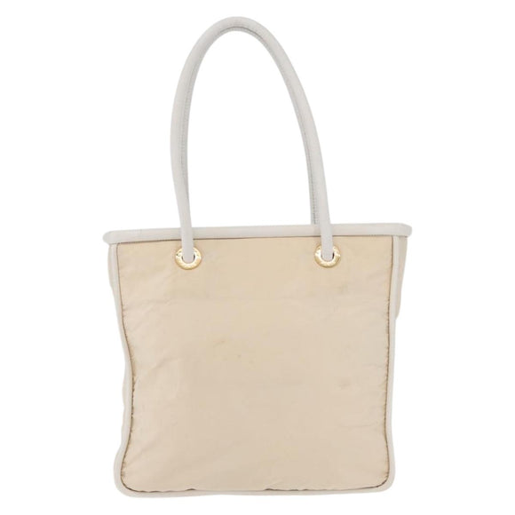 CELINE Tote Bag Nylon Ivoor Goud Auth 177163
