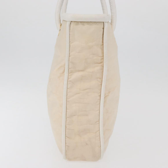 CELINE Tote Bag Nylon Ivoor Goud Auth 177163