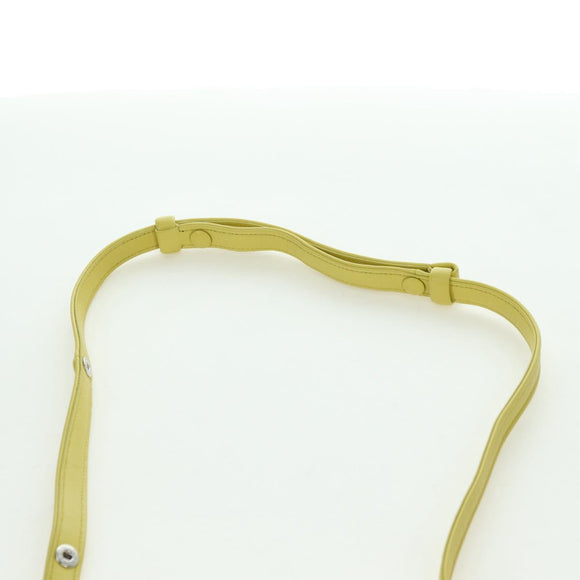 PRADA Hand Bag Leather 2way Yellow Silver Auth 177165SAM