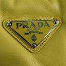 PRADA Hand Bag Leather 2way Yellow Silver Auth 177165SAM-18