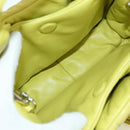 PRADA Hand Bag Leather 2way Yellow Silver Auth 177165SAM-21