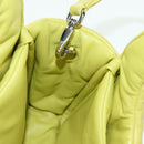 PRADA Hand Bag Leather 2way Yellow Silver Auth 177165SAM-22