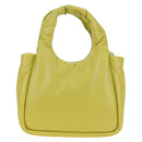 PRADA Hand Bag Leather 2way Yellow Silver Auth 177165SAM-2