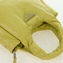 PRADA Hand Bag Leather 2way Yellow Silver Auth 177165SAM-6