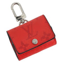 LOUIS VUITTON Tiger Lama Monogram Earphone Pouch Red M77284 LV Auth 177172A-1