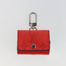 LOUIS VUITTON Tiger Lama Monogram Earphone Pouch Red M77284 LV Auth 177172A-13
