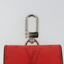 LOUIS VUITTON Tiger Lama Monogram Earphone Pouch Red M77284 LV Auth 177172A-2