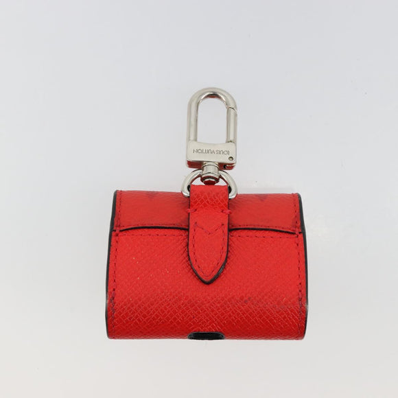 LOUIS VUITTON Tiger Lama Monogram Earphone Pouch Red M77284 LV Auth 177172A
