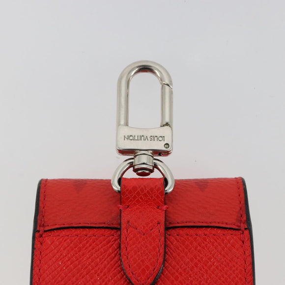 LOUIS VUITTON Tiger Lama Monogram Earphone Pouch Red M77284 LV Auth 177172A