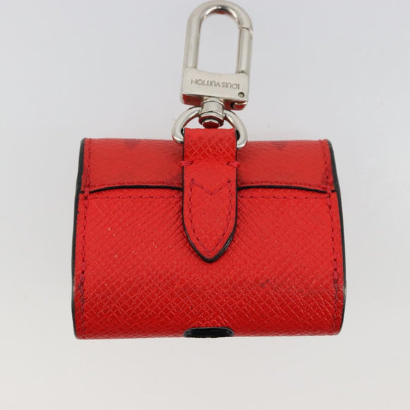 LOUIS VUITTON Tiger Lama Monogram Earphone Pouch Red M77284 LV Auth 177172A