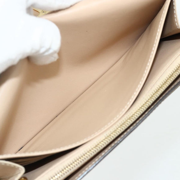 LOUIS VUITTON Vernis Portefeuille Louise Wallet Beige Dunne M61318 Auth 177174