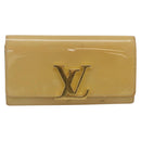 LOUIS VUITTON Vernis Portefeuille Louise Wallet Beige Dunne M61318 Auth 177174-13