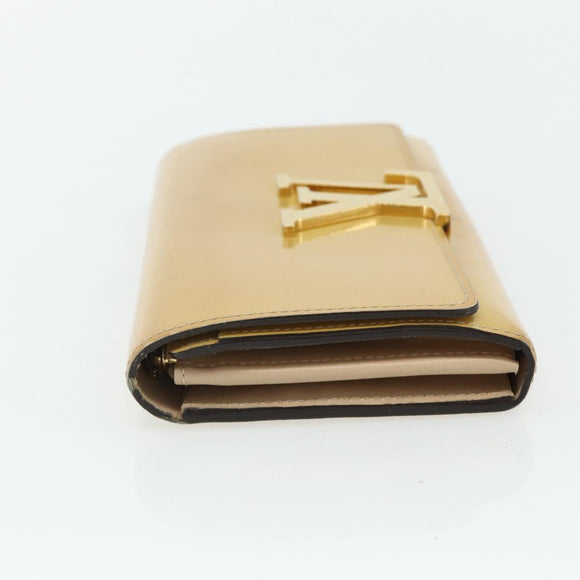 LOUIS VUITTON Vernis Portefeuille Louise Wallet Beige Dunne M61318 Auth 177174